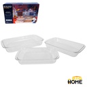 Set Pyrex Rectangular X3 Big Home 8078-3/-4/-5 Capac 2.4L/1.6L/1.0L