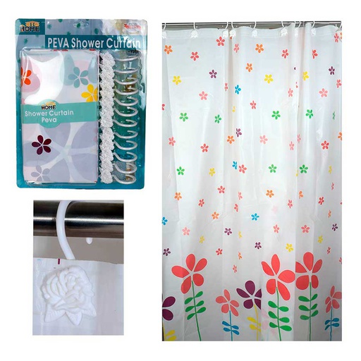 [1500157] Cortina Para Baño Pvc 180X180Cm Big Home 16891-1