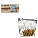 Set Tazas 90Cc C/Porta Vaso Mad 12 Piezas Mia-20507