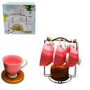 Set Tazas 200Cc C/Porta Vaso Mad 12 Piezas Mia-20511