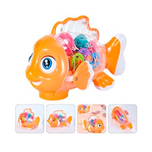 [6103519] Robot Pez Sonido Naranja Gear Fish Caja Yj-3034
