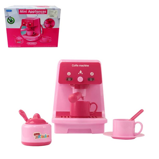 [6101998] Cafetera Con Tazas Y Cucharas Mini Appliances Yh1782