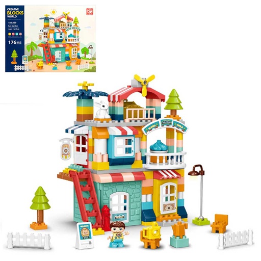 [6100228] Set Construcción De Casa Grande Creative Blocks World 176 Piezas 188A39