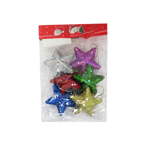 [6200195] Adorno Navidad Estrellas 6 Piezas Mia-10468