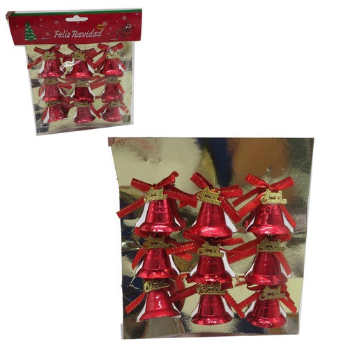 [6200138] Adorno Navidad Campana Rojas 3,9Cm Mia-10471