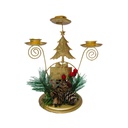Candelabro Navidad Metal Arbol 3V Mia10429