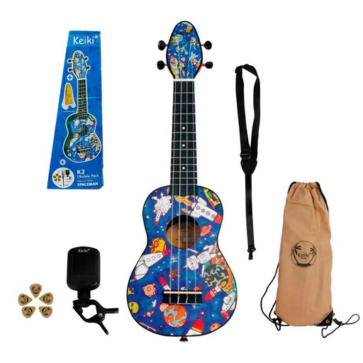 [4100177] UKELELE C/AFINADOR PACK KEIKI RJ/AZ