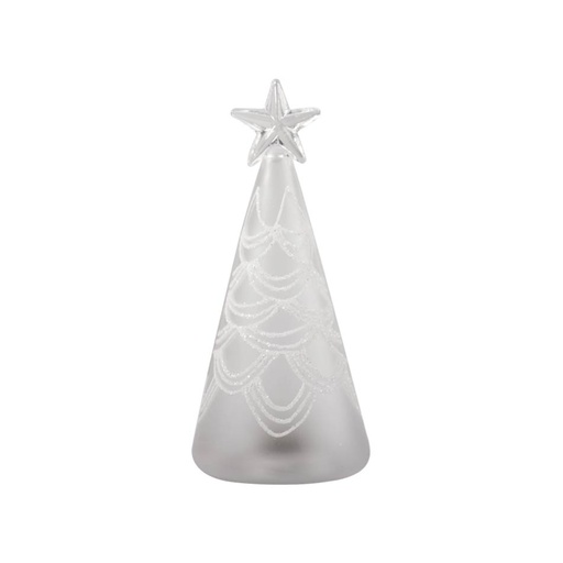 [6200339] Árbol Navidad Vidrio Luz 15Cm Mia-20809