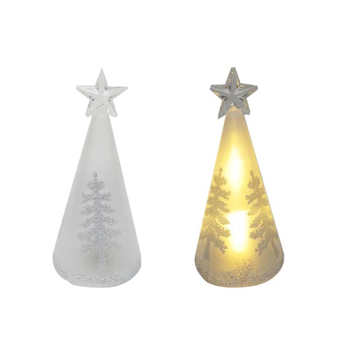 [6200340] Adorno Navidad Arbol Con Luz 15Cm Mia-20810