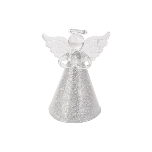 [6200333] Angel Colgante Vidrio Plateado 8Cm Mia-20817