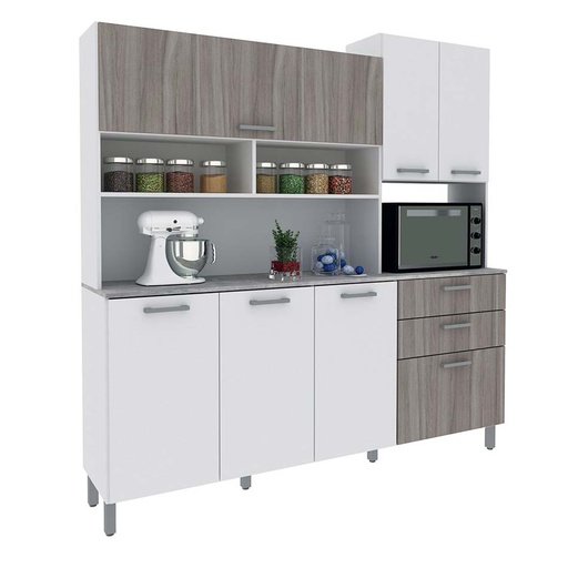 [1103512] Kit Cocina 182.5X177.7X37.9Cm Tecno Mobili Carvalho Cz10140100
