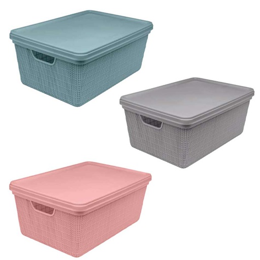 [1700484] Canastilla Con Tapa Juta 15 Litros Jaguar 3128