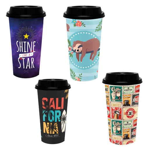 [1202443] Vaso Con Tapa Plastico 550Ml Jaguar 4165