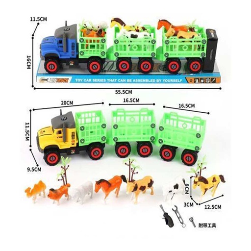 [6102290] Camión Ganadero Con Jaulas Animales Y Herramientas | 906-305