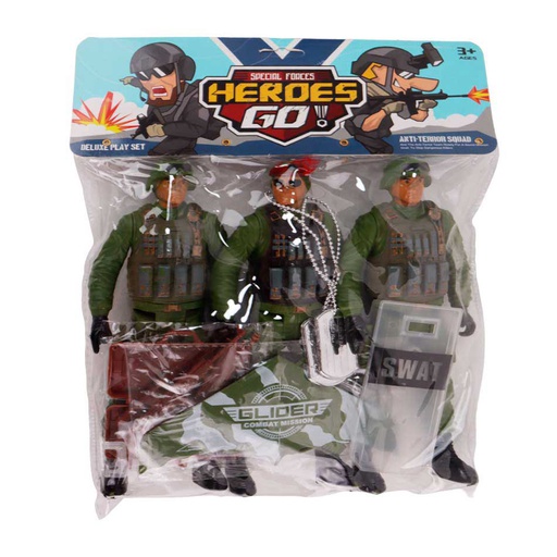 [6103244] Set Militar 13 Piezas Caja Heroes Go 88983