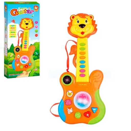 [6100311] Guitarra Musical Infantil Forma De Leon Sd9912
