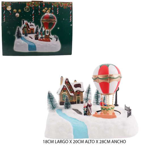 [6200579] Casa Navidad Resina Luminosa 28X18X20Cm Mia11043