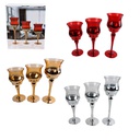 Candelabro De Vidrio 3 Piezas Mia11471