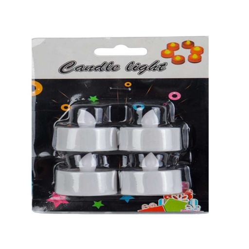 [6201718] Set de 4 Velas con Luz Blanca MIA11360