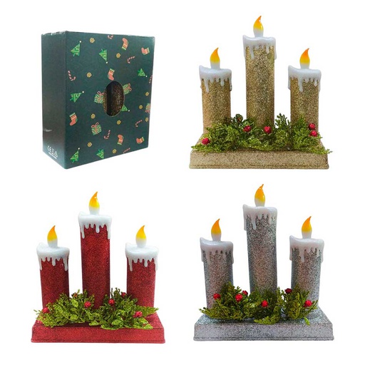 [6202431] Candelabro Plástico Con Luz 3V Mia11367
