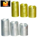 Velas Led De Cera Llama Movibles 3 Piezas Caja | Mia-11377