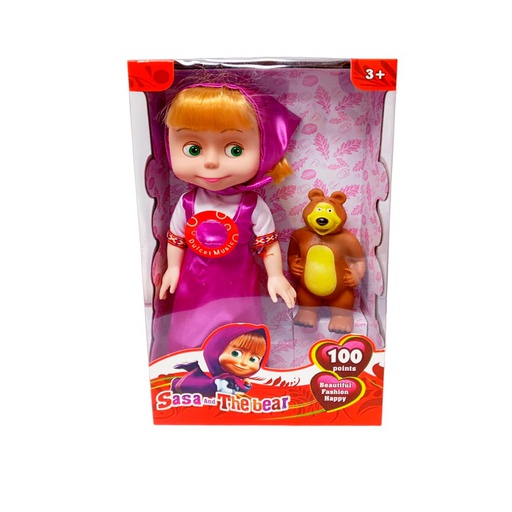[6101376] Muñeca Sasa +Oso Caja 9988