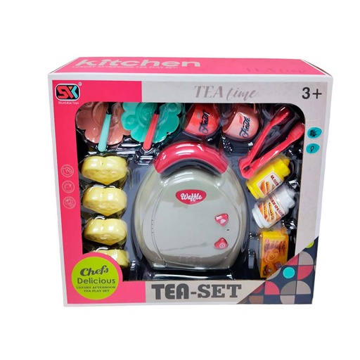 [6101995] Set Te Infantil Con Waflera Y Accesorios 15 Piezas Sk51B