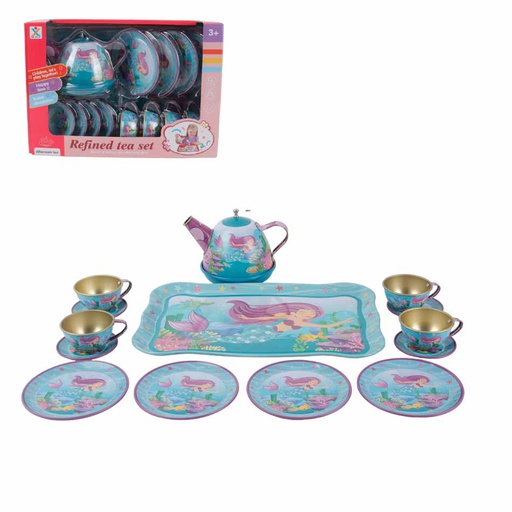 [6101918] Juego De Te Metalico Con Bandeja 15 Piezas 966D33966D26966