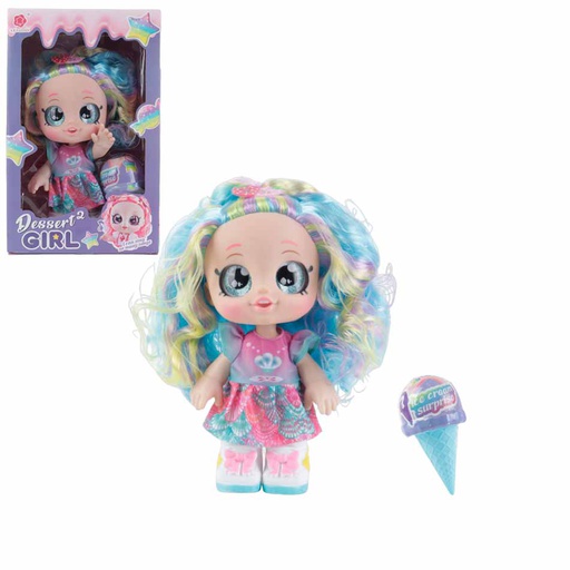 [6101300] Muñeca Musical Con Cabello Multicolor Y Helado Dy8811B