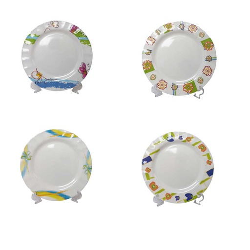[1205341] Plato Postre Melamina Ondas Diseño Surtido7 Pulgadas 741