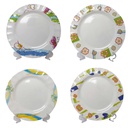 Plato Tendido Melamina Ondas Diseño Surtido10 Pulgadas 744