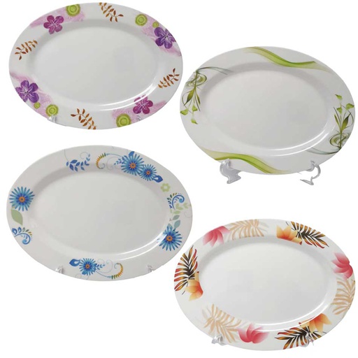 [1205356] Plato Ovalado Melamina Diseño Surtido 14 Pulgadas 111
