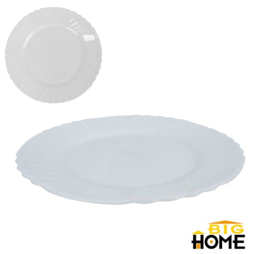 [1205376] Plato Tendido Opal Redondo 10 pulgadas Big Home Blanco LKP100/6