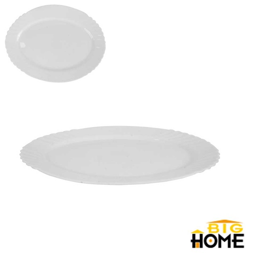 [1205381] Plato Tendido Opal Ovalado 12 pulgadas Big Home Blanco LKYP120/4