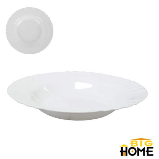 [1205379] Plato Hondo Opal Redondo 9 pulgadas Big Home Blanco LKSP90/6