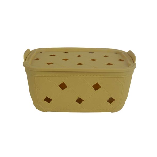 [1702008] Canasta Plastica Rectangular Con Tapa 11.5X24X17Cm Mia12607