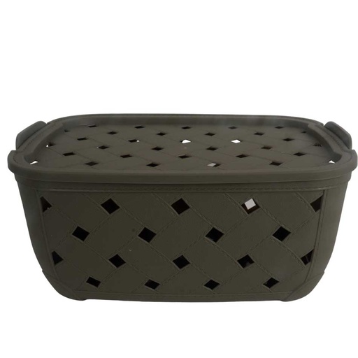 [1702009] Canasta Plastica Rectangular Con Tapa 16.6X37X26Cm Mia12608